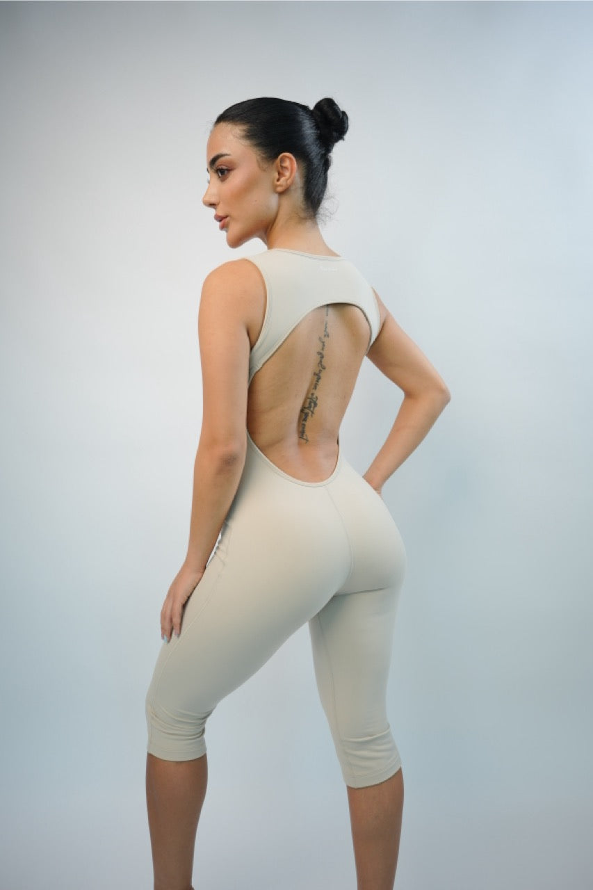 Sculpt Open Back Capri Jumpsuit
